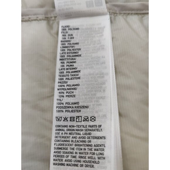 Uni Qlo Ultra Light Down Puffer Vest Womens Medium Ivory Cream Full Zip Pockets - Picture 13 of 16